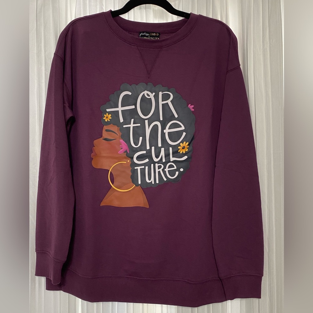 NWT Soft Pull Over Sweater “For the Culture”
